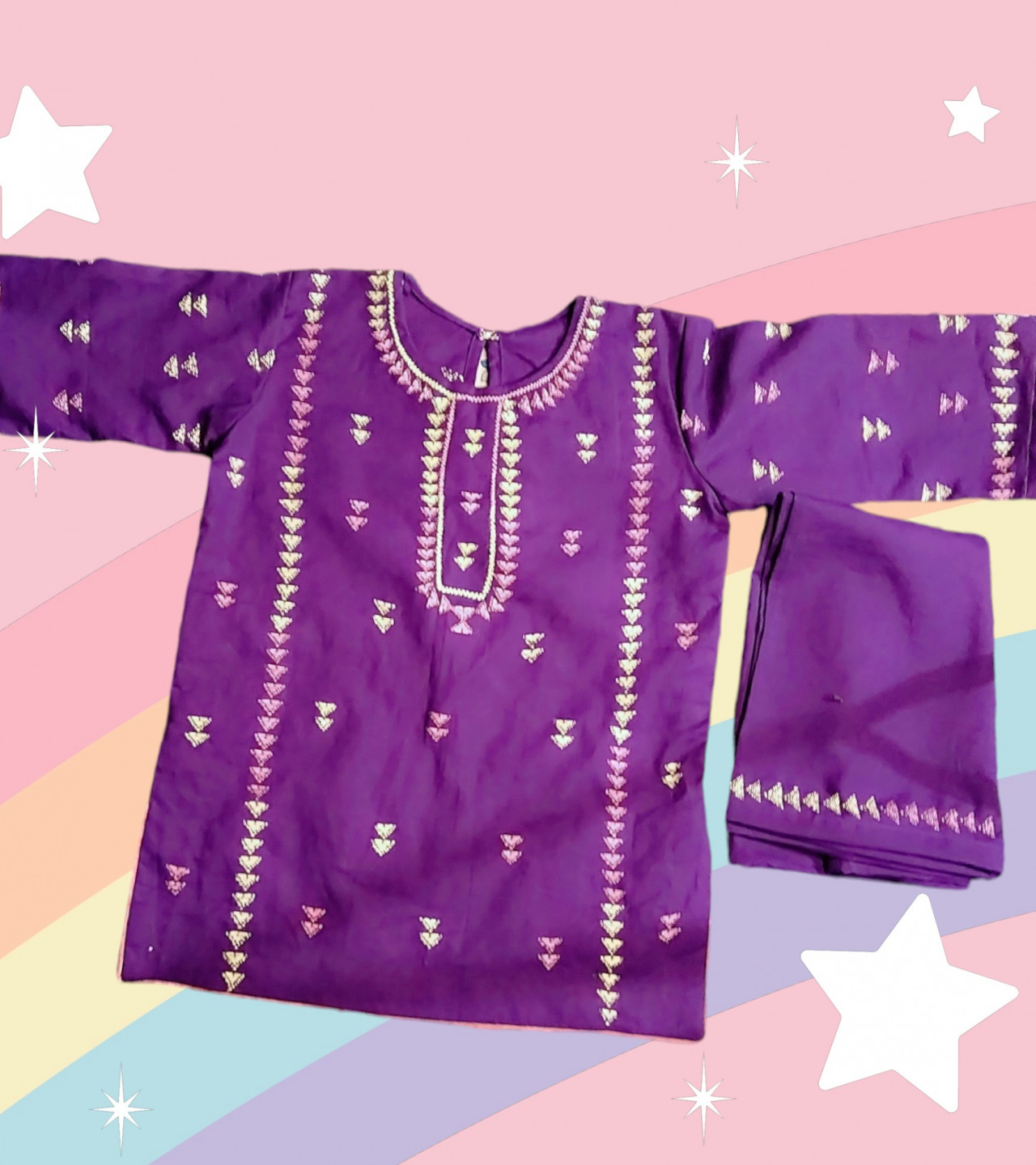 Hand embroidered suit kids